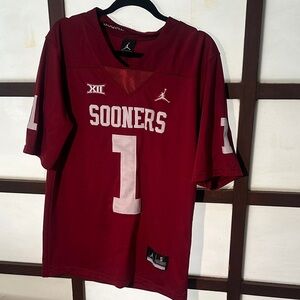 Jordan Crimson and White Football Jersey